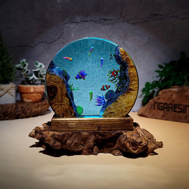 Aquarium & Marine Museum Universiti Malaysia Sabah Kota Kinabalu Sabah Reviews - 海洋水族館生物樹脂テーブルライトクリエイティブアート装飾熱帯魚サンゴテーマナイトライトUSB充電