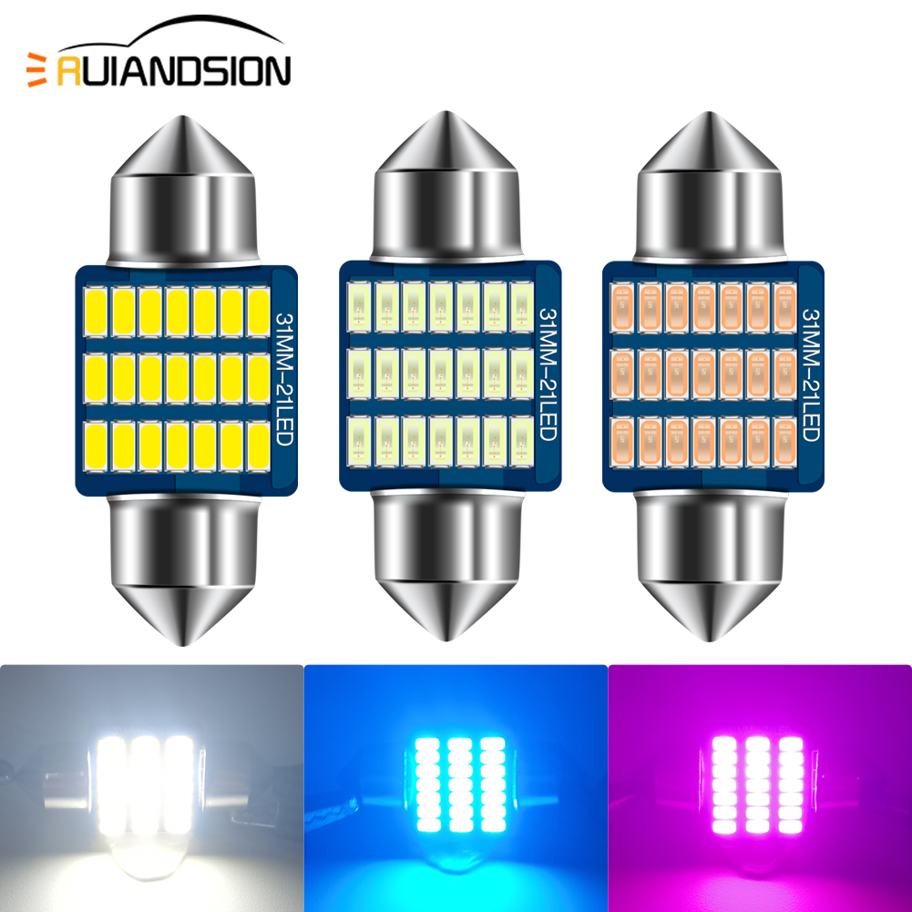 Actinic Blue Led - 2 個超高輝度 LED 車の電球 31 ミリメートル