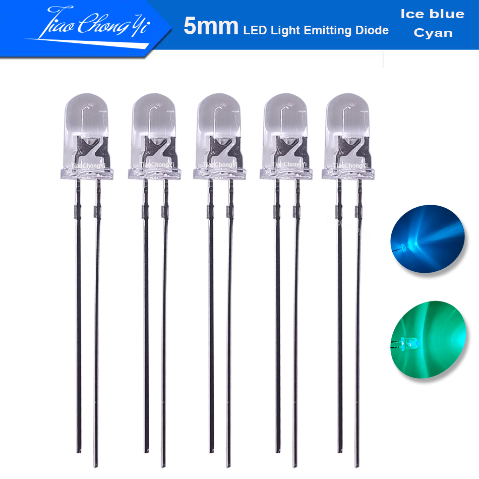 5 ミリメートル 2 ピンシアンアイスブルー 480nm 4 - Actinic Blue Led のレビューと価格