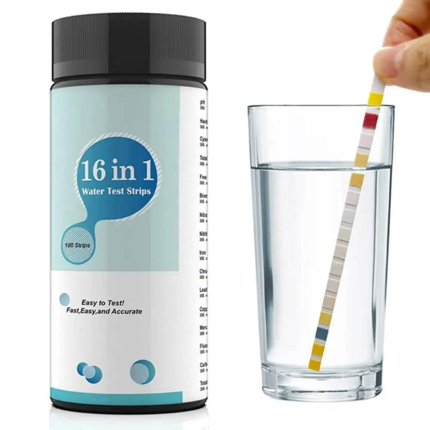 16-in-1水質検査キットストリップ、100枚入り。家庭、 - Marine Aquarium Water Testing のレビューと価格