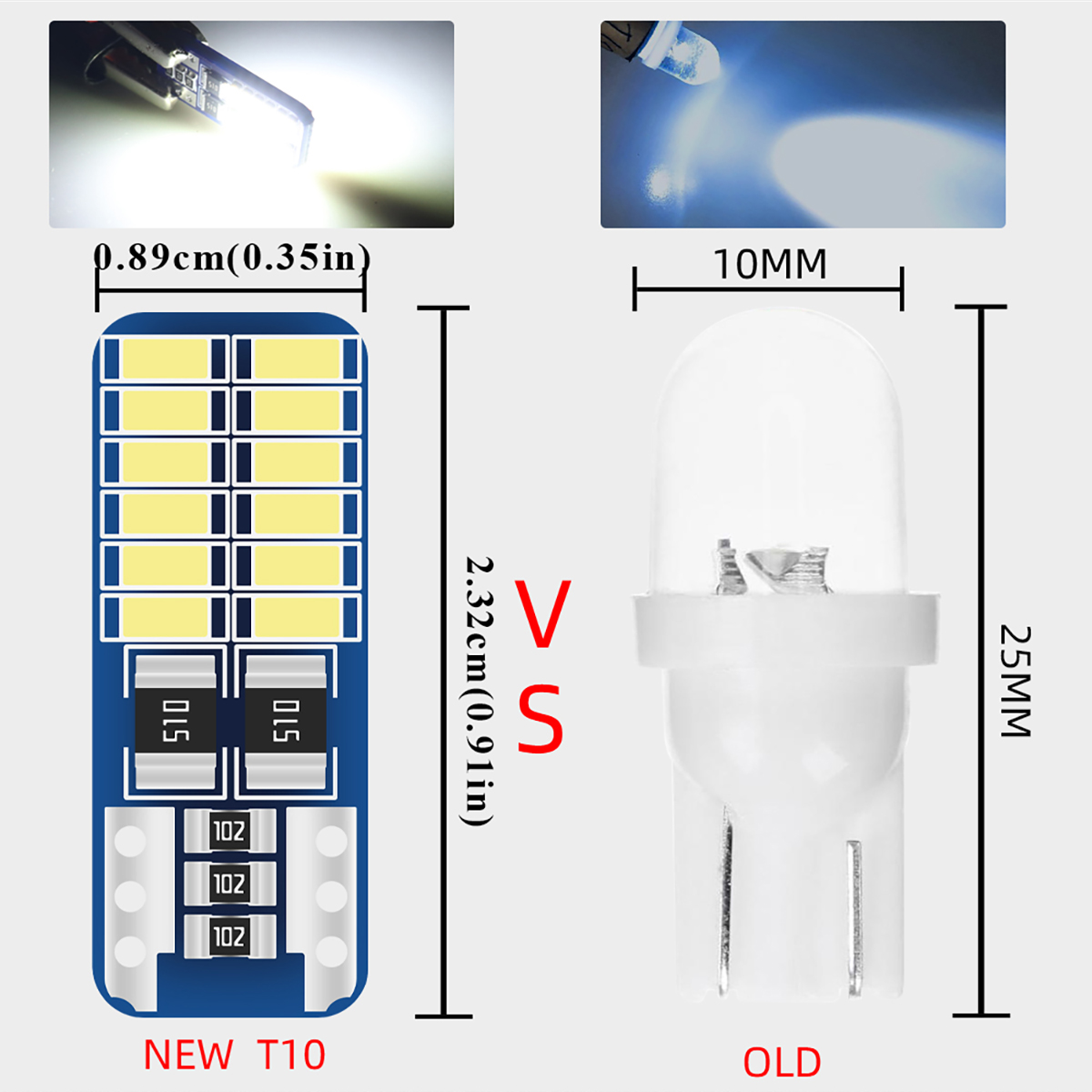 2/6/10/20 個 T10 W5W LED 車内ライト  - Actinic Blue Led のレビューと価格