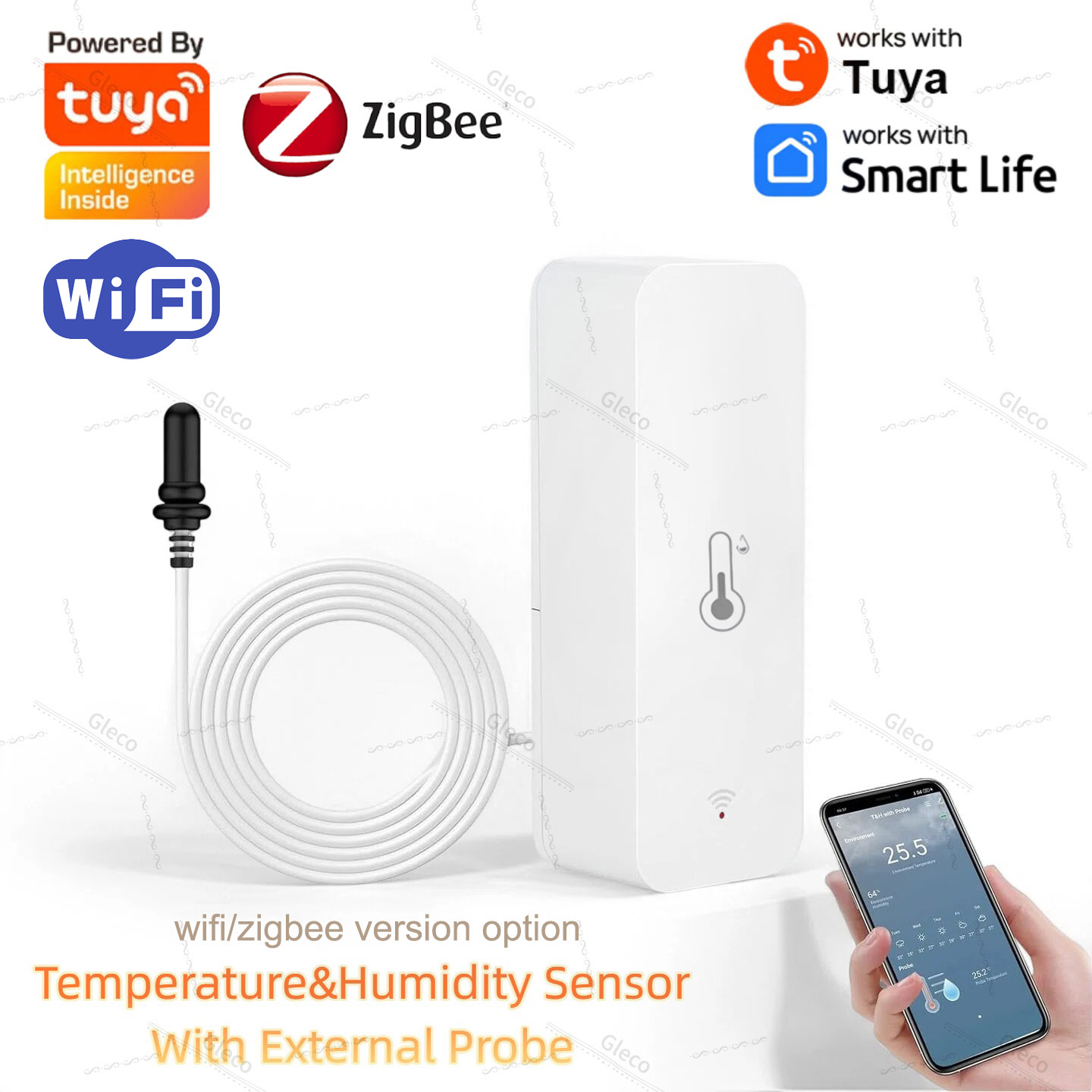 Tuya Wifi Zigbee 温度と湿度センサー 外部プ - Aquarium Marine Plants のレビューと価格