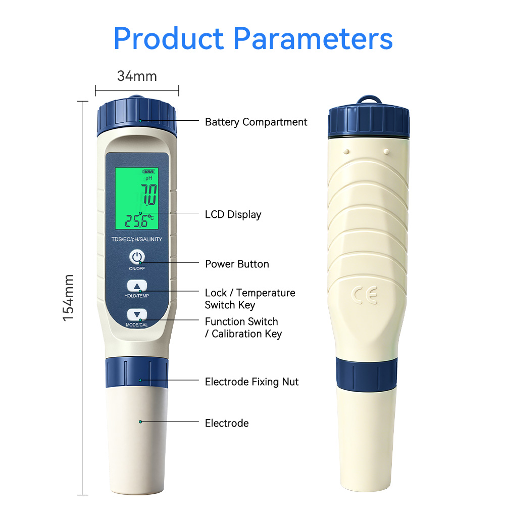 5 in 1 水質検査ペン デジタルPH TDS EC 塩分 - Marine Aquarium Water Testing のレビューと価格