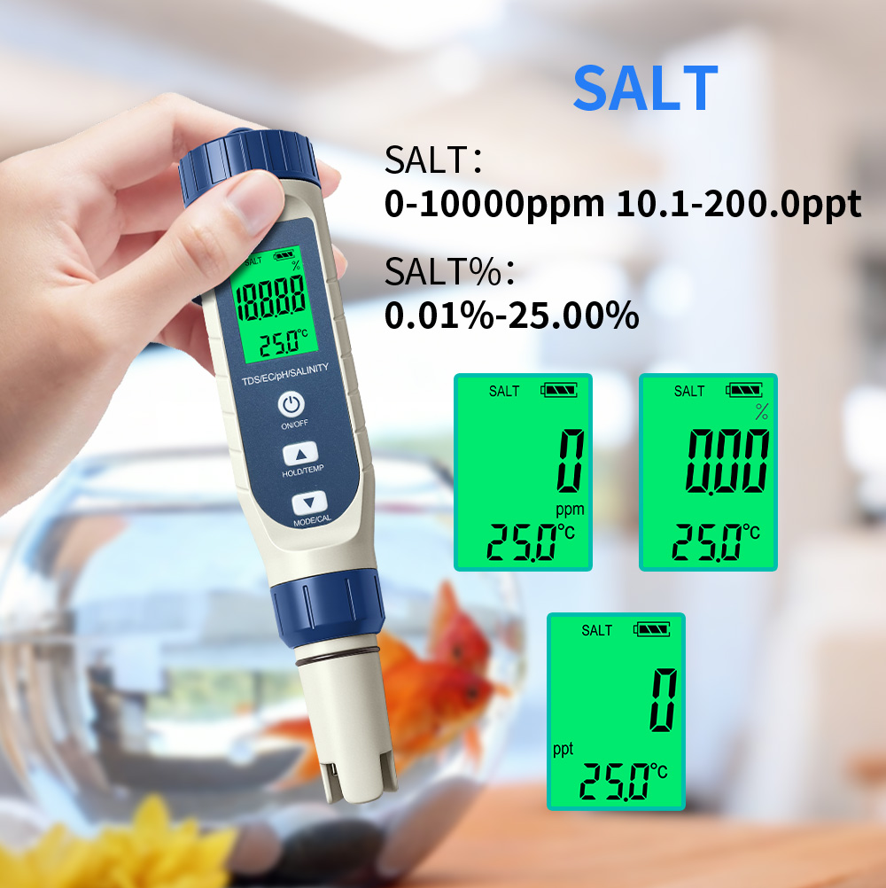 5 in 1 水質検査ペン デジタルPH TDS EC 塩分 - Marine Aquarium Water Testing のレビューと価格