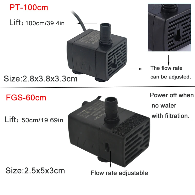 USB水槽用水中ポンプ、5V 5Wミニ調整可能流量フィルター - Aquael Filter Fzn のレビューと価格
